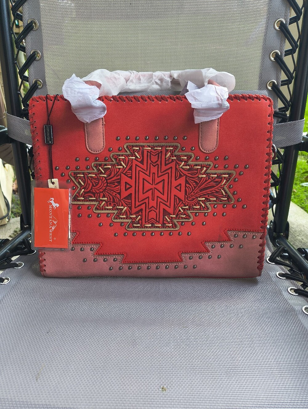 Montana West Tooled Aztec Concealed Carry Tote/Crossbody - Picture 4 of 5